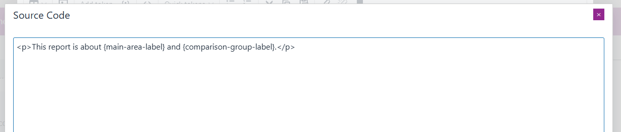 Source code view showing two text tokens.