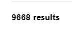 Screenshot of the counter: Total number of results shown - 9668 results