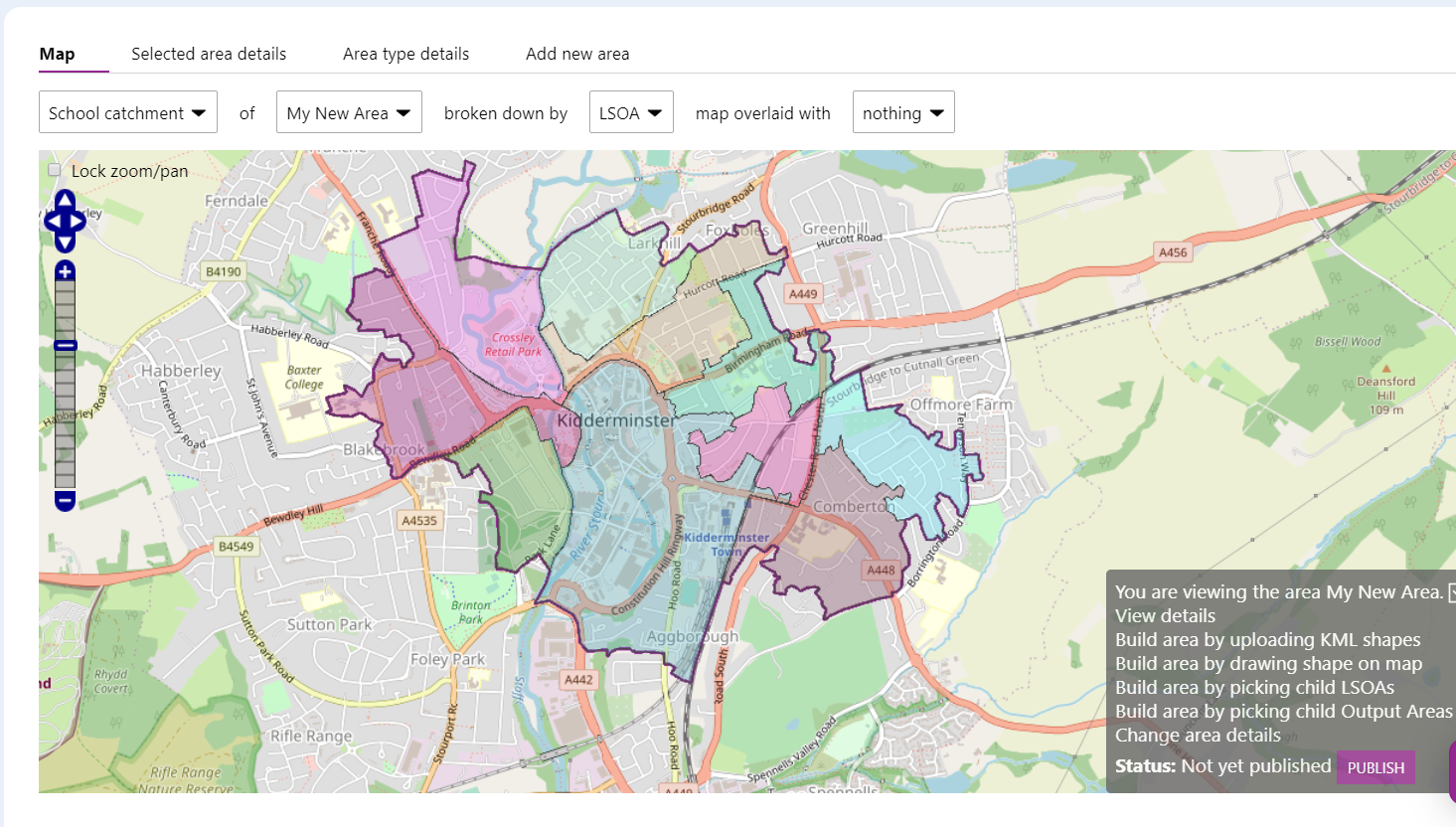 Screenshot of the area map now showing the result with the modifier set