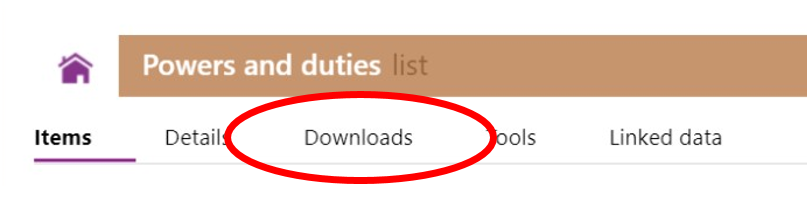 Screenshot showing the location of the Downloads function