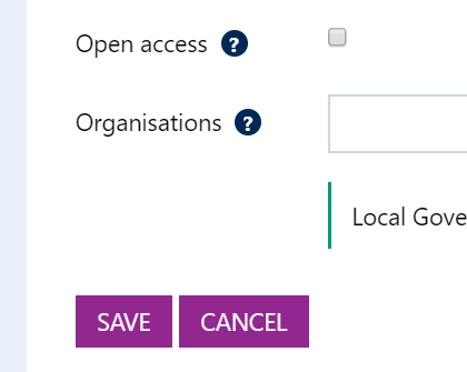 Screenshot showing the 'Save' and 'Cancel' buttons