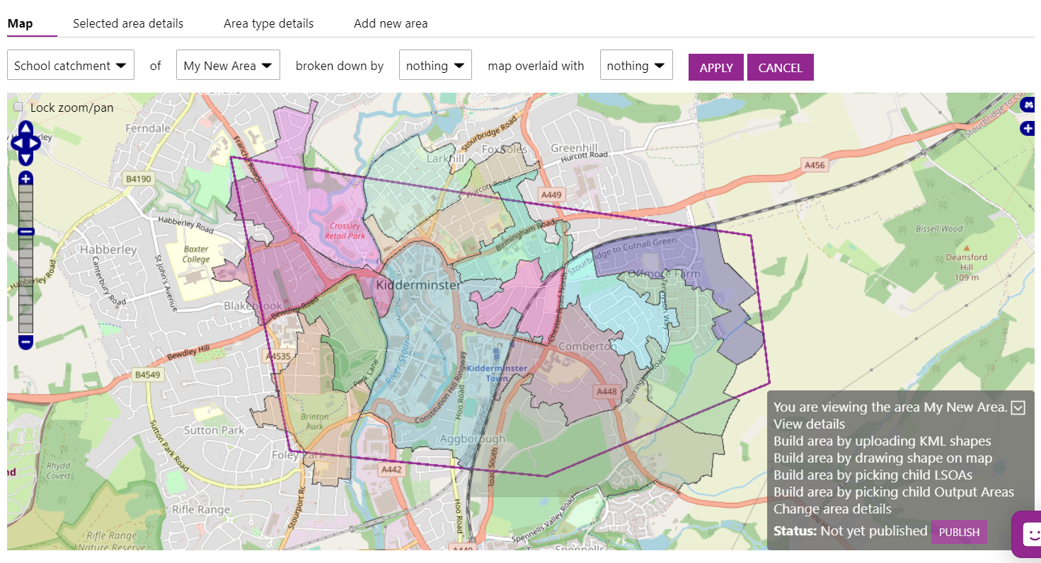 Screenshot of a saved drawn boundary map.