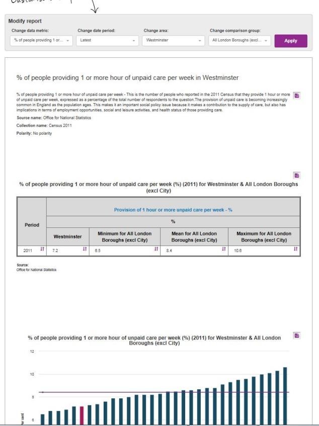 Screenshot of the LG Inform Standard Report.