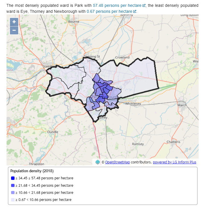 Screenshot of a map within the 'Basic facts' Report.