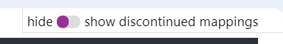 Screenshot of the hide discontinued standards button.