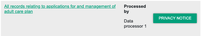 Screenshot highlighting the privacy notice button