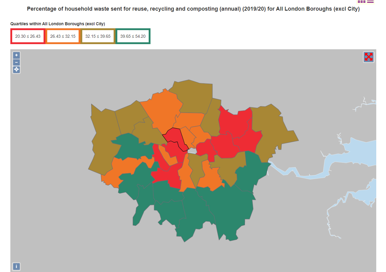 Screenshot of the example map: Greater London